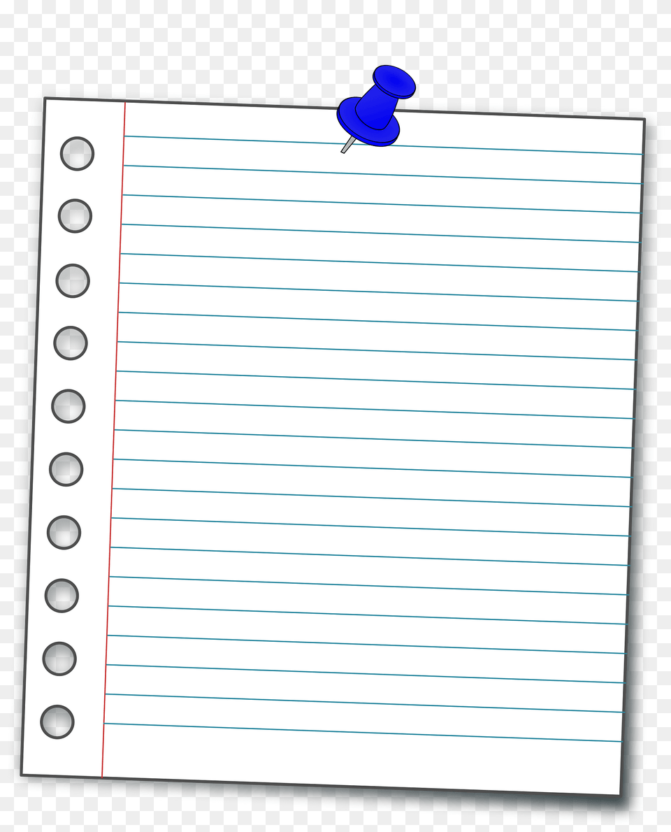 Lined Paper Pinned Up With A Thumbtack Clipart, Page, Text, Computer, Electronics Free Transparent Png