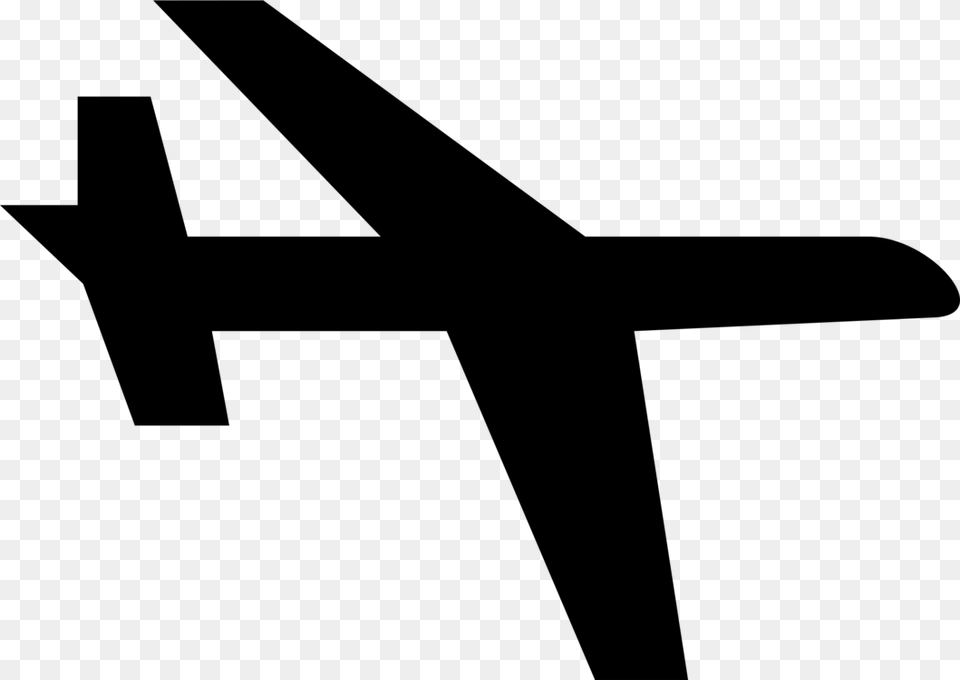 Lineflightwing Airplane Clip Art Simple, Gray Png