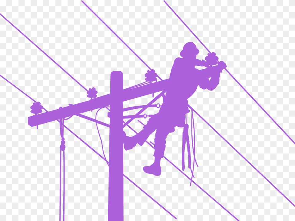 Lineman Silhouette, Utility Pole, Person Free Png Download