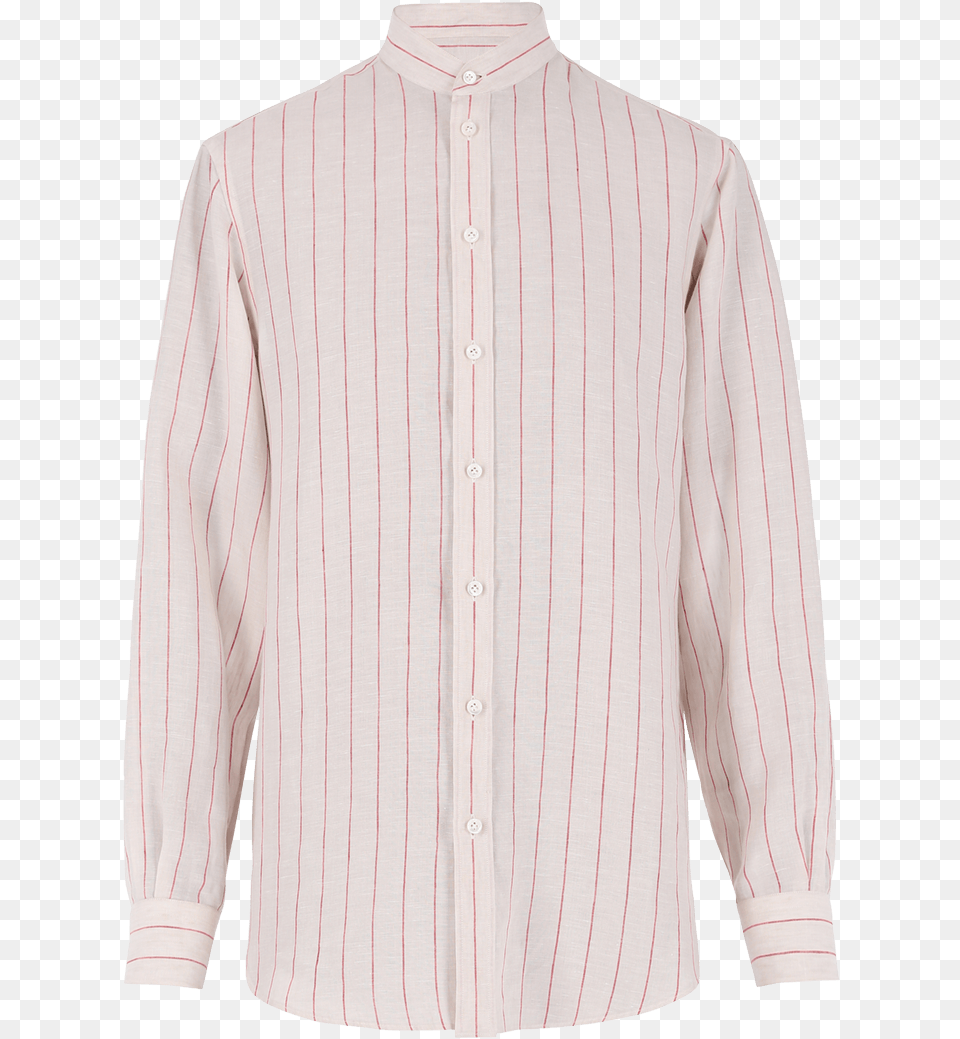 Linen Shirt With Red Stripes Ss19 Collection Pal Zileri Formal Wear, Clothing, Dress Shirt, Long Sleeve, Sleeve Png Image