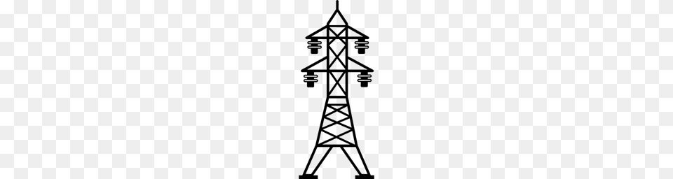 Lines Four Electricity Towers Power Social Insulators Line, Gray Free Png Download