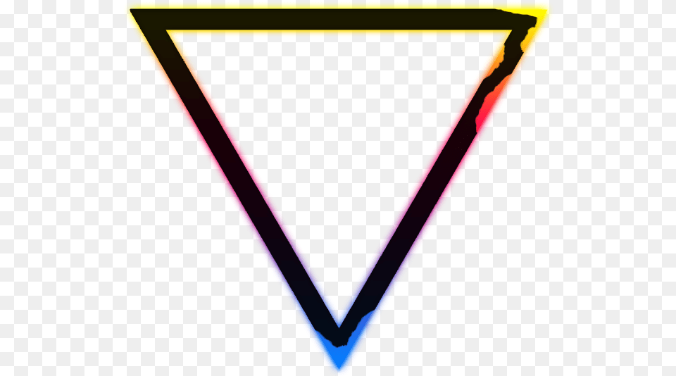 Lines Neon Blue Purple Pink Red Orange Yellow Black Neon Triangle, Light, Bow, Weapon Free Png