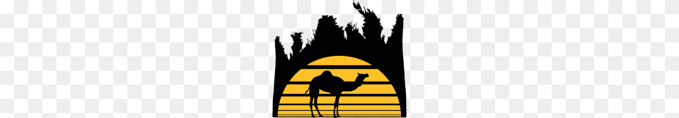 Lines Strokes Sun Palms Camel Silhouette, Animal, Mammal, Cat, Pet Png Image