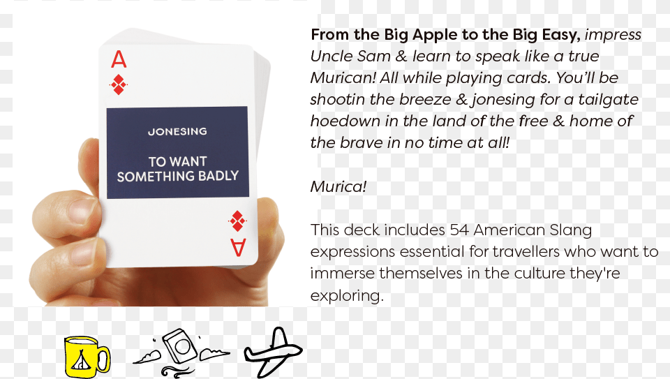 Lingo Playing Cards Usa American Language Slang General Supply, Text, Body Part, Finger, Hand Free Transparent Png