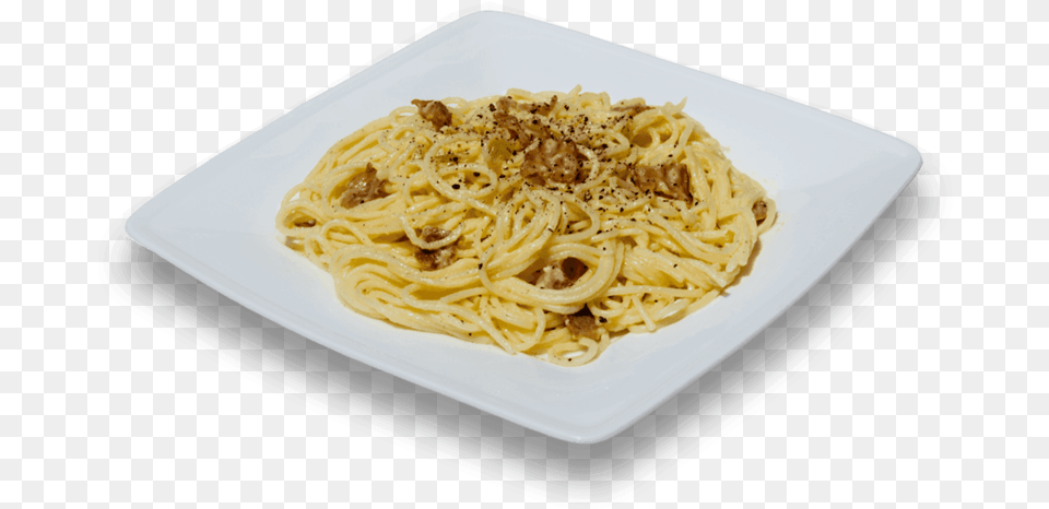 Linguine Carbonara Transparent Background, Food, Pasta, Spaghetti, Plate Png