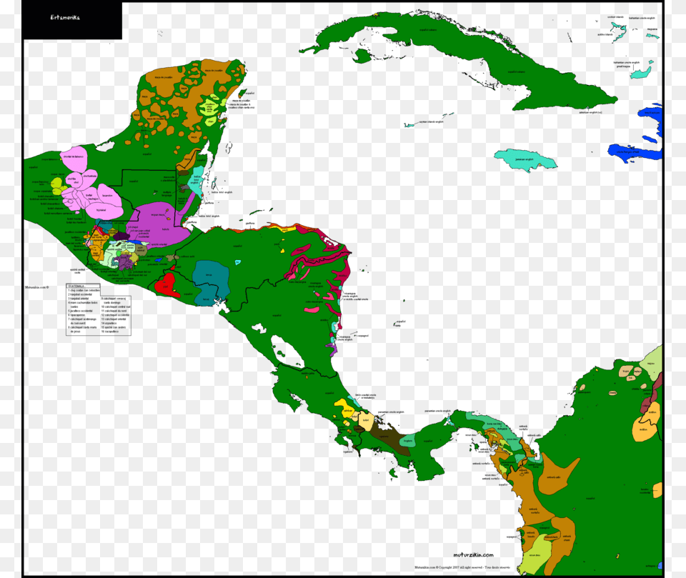 Linguistic Map Of Central America Clipart Linguistic Map Of Central America, Chart, Sea, Plot, Water Free Png Download