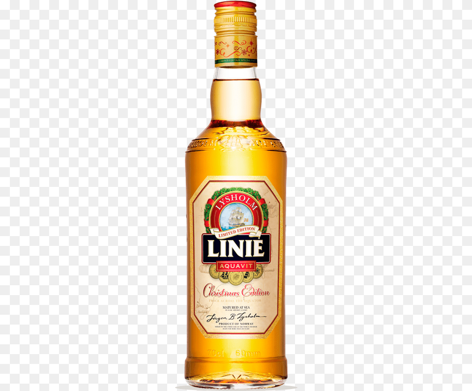 Linie Aquavit Christmas Edition Lysholm Linie Aquavit 70cl Bottle, Alcohol, Beverage, Liquor, Beer Free Transparent Png