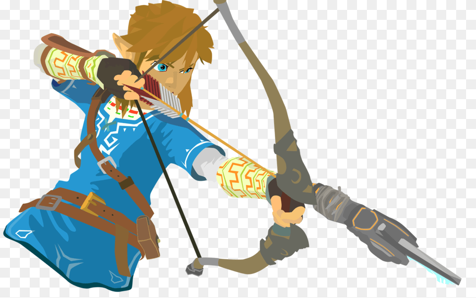 Link Breath Of The Wild Image, Archer, Sport, Person, Weapon Free Png Download