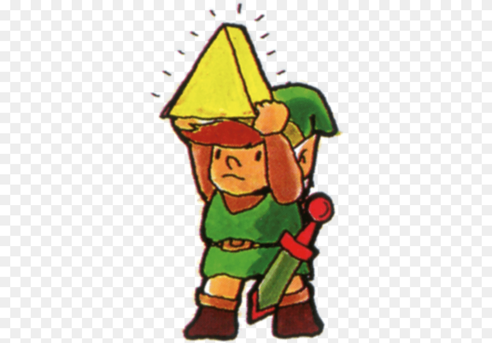 Link Link Holding Up A Triforce Piece Zelda Dungeon Gallery Link The Legend Of Zelda 1, Elf, Baby, Person, Animal Png Image