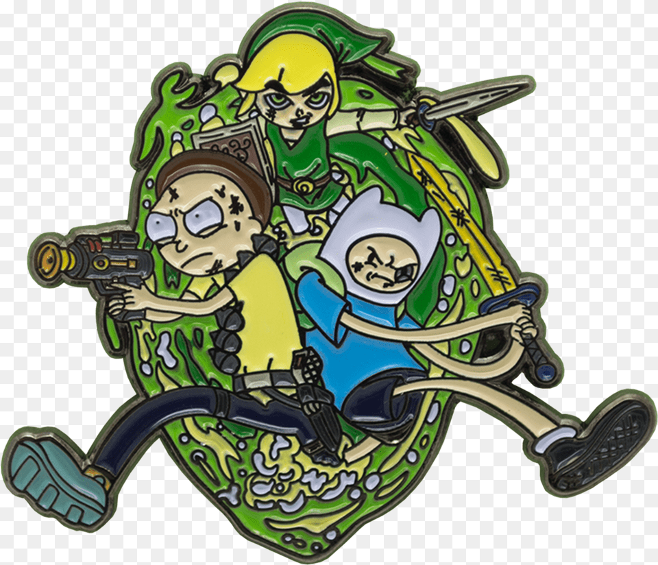 Link Morty And Finn Enamel Pin Cartoon, Art, Face, Head, Person Free Png Download