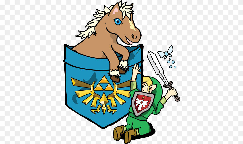 Link Pocket Tee Epona Breath Of The Wild Switch Teepublic Cartoon, Baby, Person, Armor Png Image