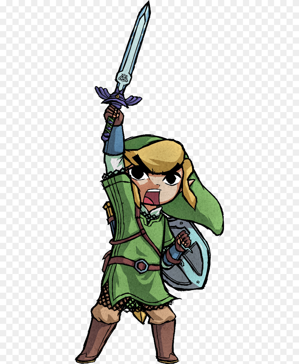 Link Wind Waker Master Sword, Book, Comics, Publication, Weapon Free Png
