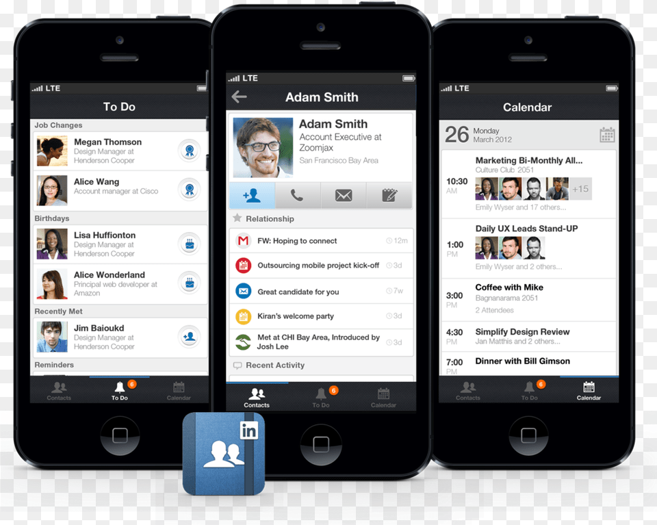 Linkedin Contacts Iphone App Linkedin App Iphone, Electronics, Mobile Phone, Phone, Person Png Image