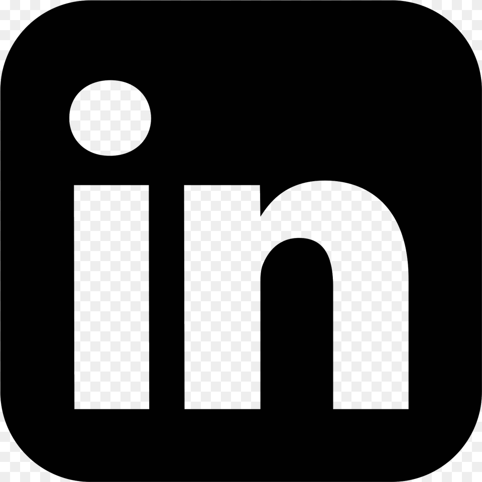 Linkedin Icon Black And White, Gray Free Transparent Png