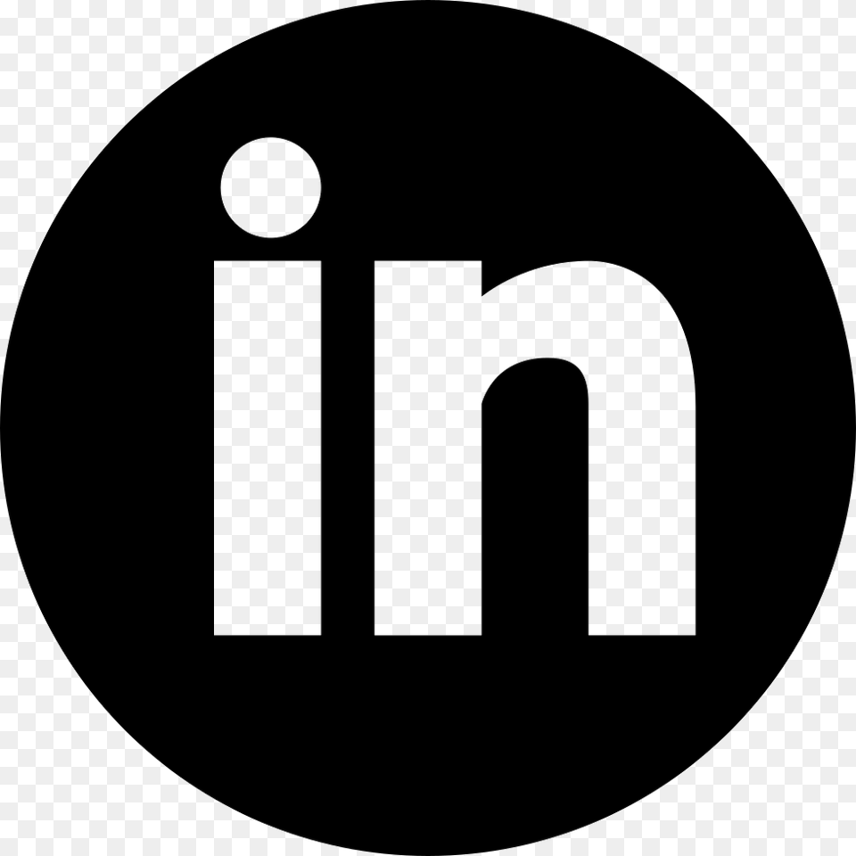 Linkedin Icon Linkedin Icon Black Circle, Logo, Disk, Symbol Free Png