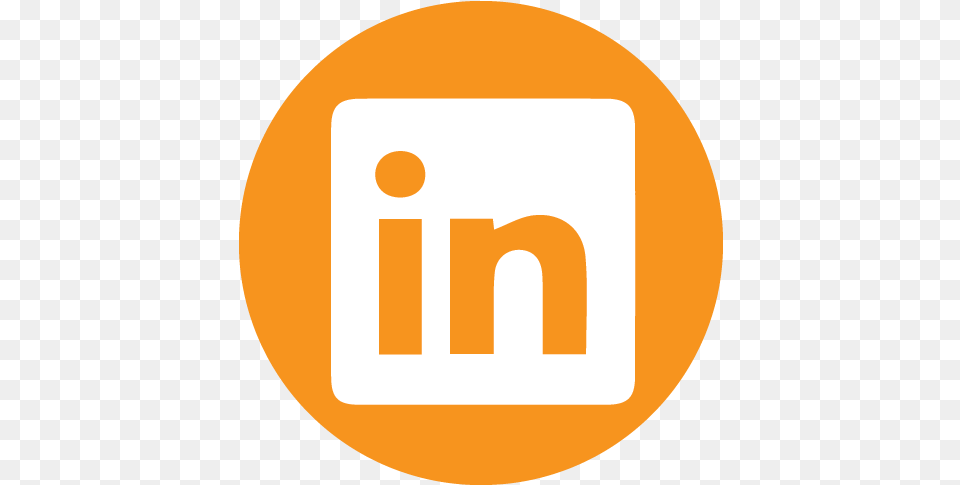 Linkedin Icon Linkedin Icon Orange, Logo, Sign, Symbol, Disk Png Image