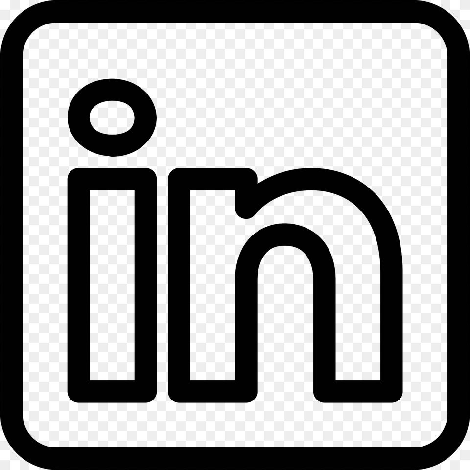 Linkedin Icon White, Gray Png Image