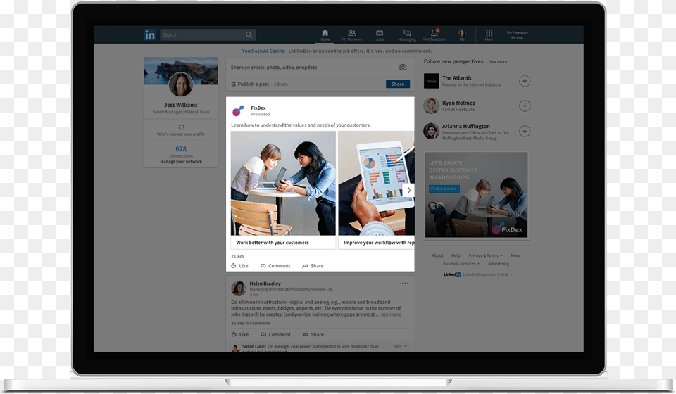 Linkedin Single Image Ad, Webpage, File, Person, Screen Png