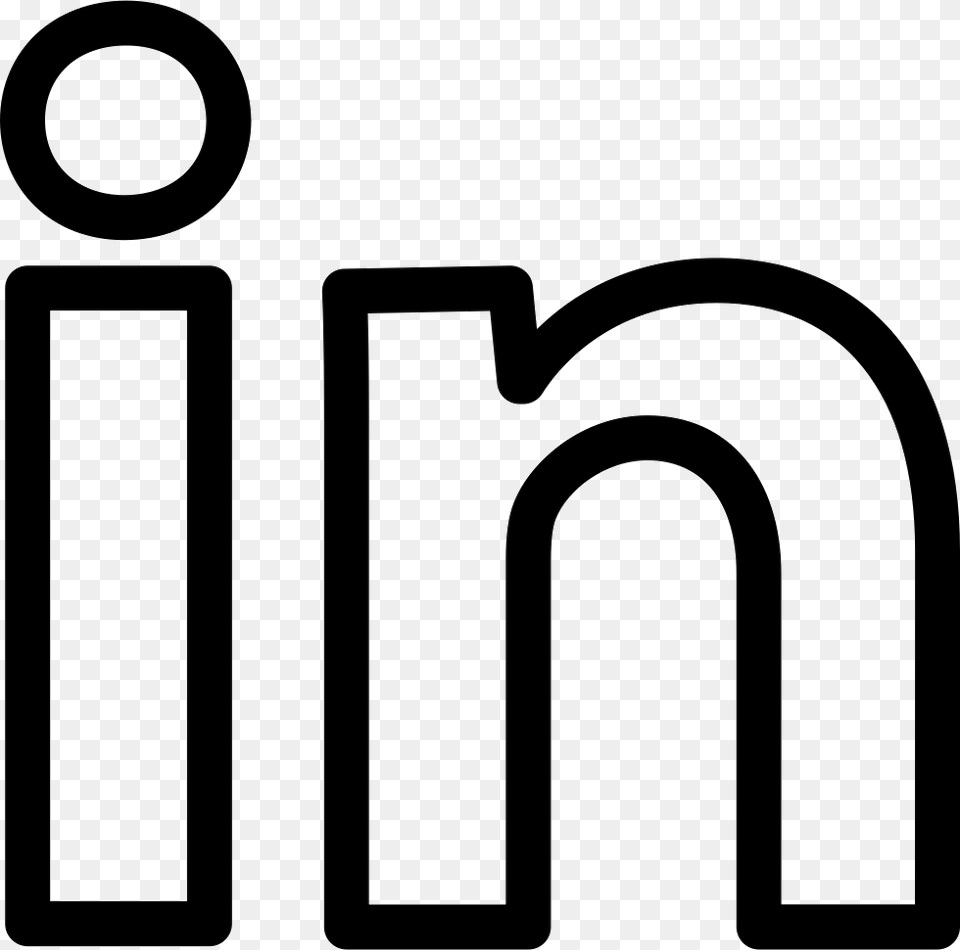Linkedin Social Outline Logotype Linkedin Logo Vector White, Number, Symbol, Text, Smoke Pipe Png Image