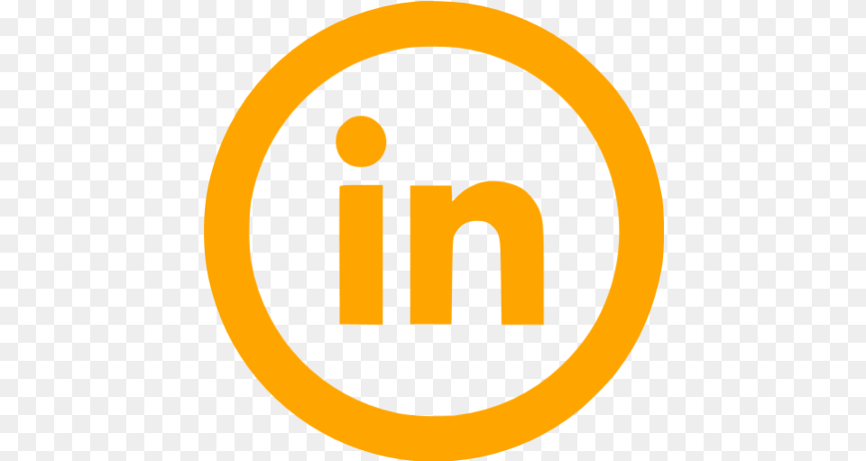 Linkedin Symbol Pngstockcom Linked In Icon Orange, Logo, Sign, Disk Png Image