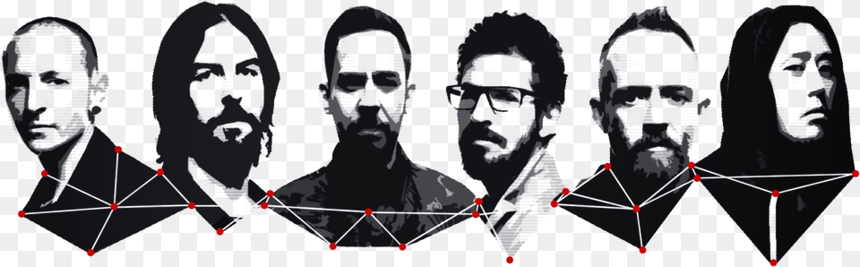 Linkin Park Members Art, Adult, Person, Man, Male Png Image