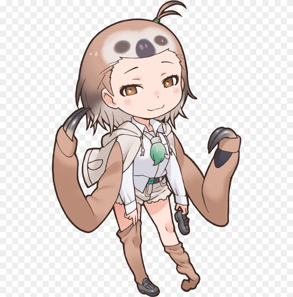 Linnaeus S Two Toed Slothoriginal Anime Girl With Sloth, Book, Comics, Publication, Baby Png Image