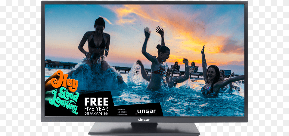 Linsar 32led800 32 Inch Dvd Television Pool Party, Monitor, Screen, Person, Swimming Free Png
