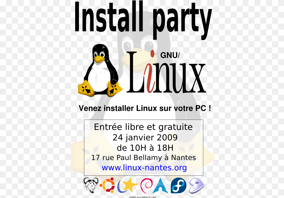 Linux Penguin, Advertisement, Poster, Animal, Bird Png Image