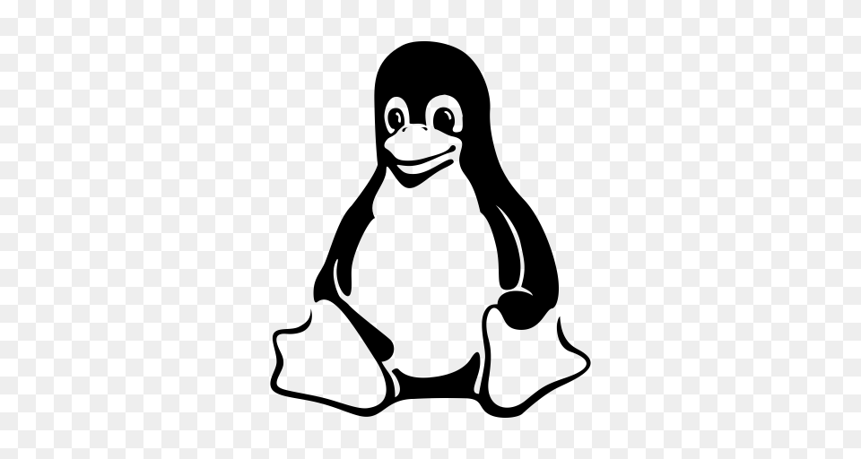 Linux Tux Icon, Gray Free Png Download