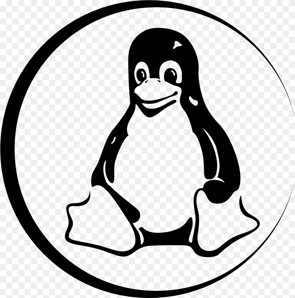 Linux Tux Logo Linux Logo, Gray Free Transparent Png