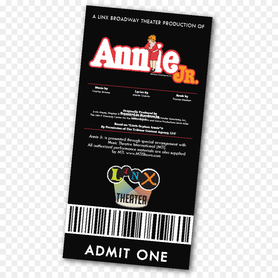 Linx Theater S Broadway Performers Present Annie Jr Tickets To Annie The Musical, Baby, Person, Text, Electronics Png Image