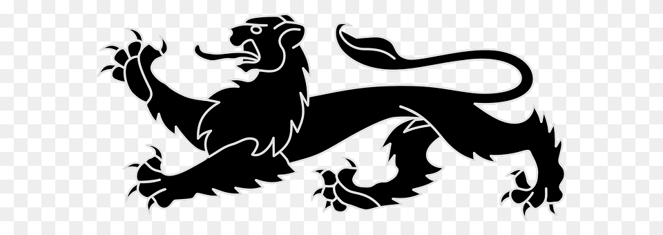 Lion Dragon, Stencil Free Transparent Png