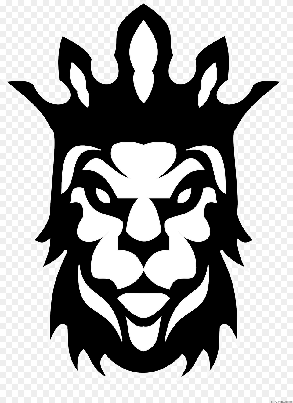 Lion Animal Black White Clipart Images Clipartblack, Stencil, Baby, Person, Symbol Free Png