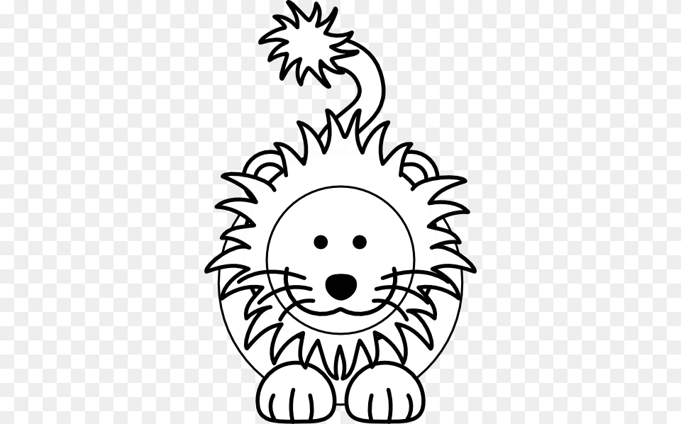 Lion Black And White Lion Clipart Black And White Cartoon Lions, Stencil, Art, Face, Head Png