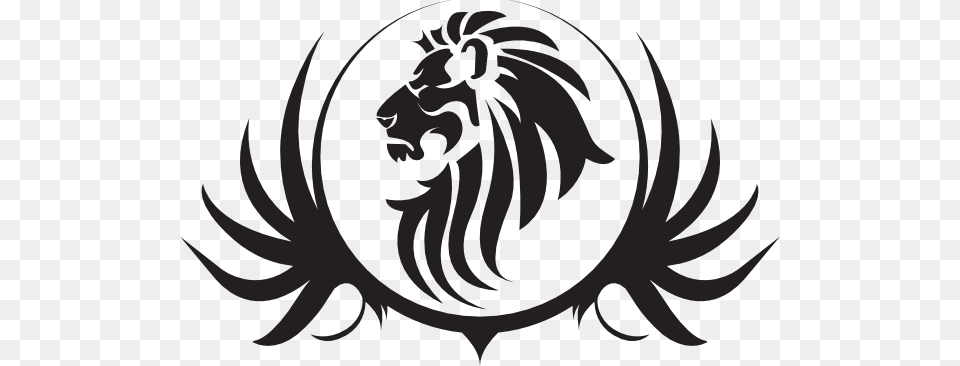Lion Black And White Lion Face Clipart Black And White Cats, Stencil, Animal, Fish, Sea Life Free Png Download
