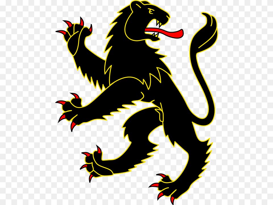 Lion Black Gold Tongue Claws Power Danger, Dragon, Person Png