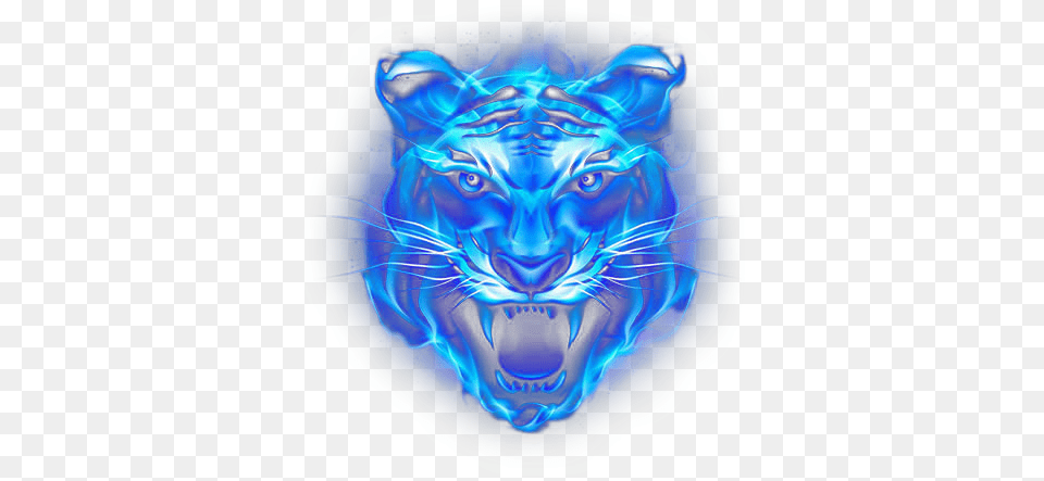 Lion Blue Fire Water Metallic Neon Light Fire Lion Light, Animal, Mammal, Panther, Wildlife Png Image