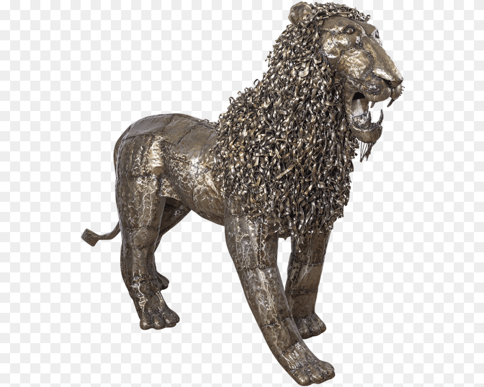 Lion Bronze Sculpture, Animal, Mammal, Wildlife, Figurine Png Image