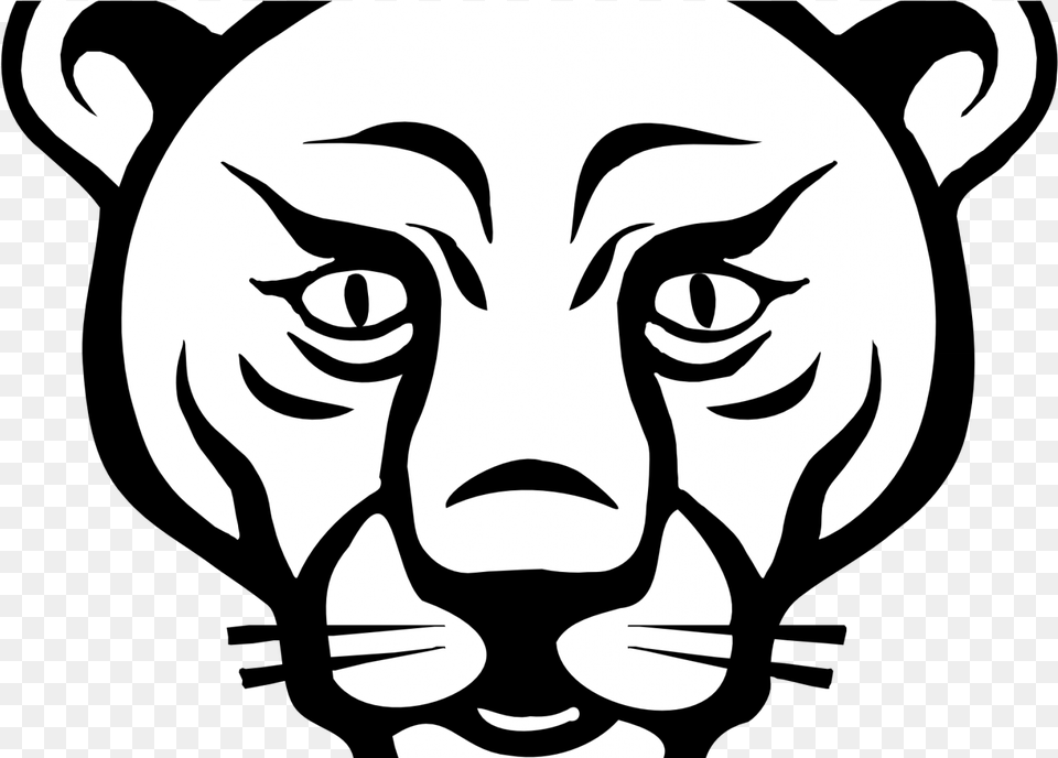 Lion Clipart Black And White Easy Lioness Face Drawing, Stencil, Baby, Person, Head Png