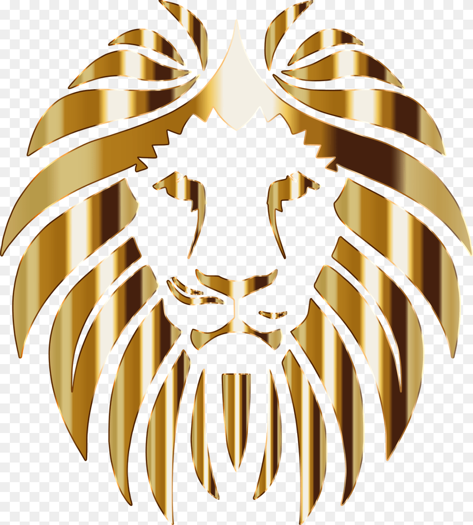 Lion Clipart Golden Lion Gold Lion Logo Design, Emblem, Symbol, Animal, Mammal Png Image