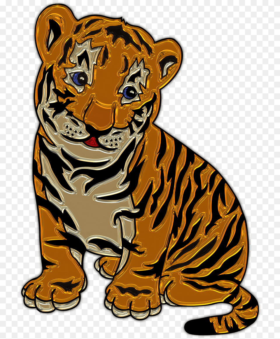 Lion Cub Sitting Plastic Art Baby Tiger Coloring Page, Person, Animal, Mammal, Wildlife Png Image