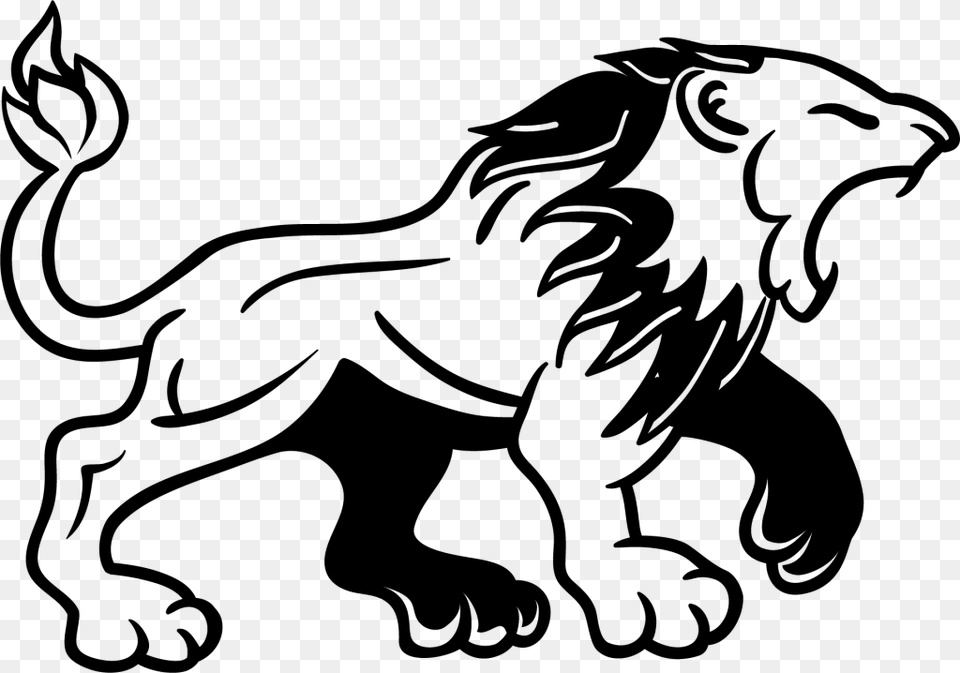 Lion Drawing Logo Roar Clip Art Lion Black And White, Gray Free Transparent Png