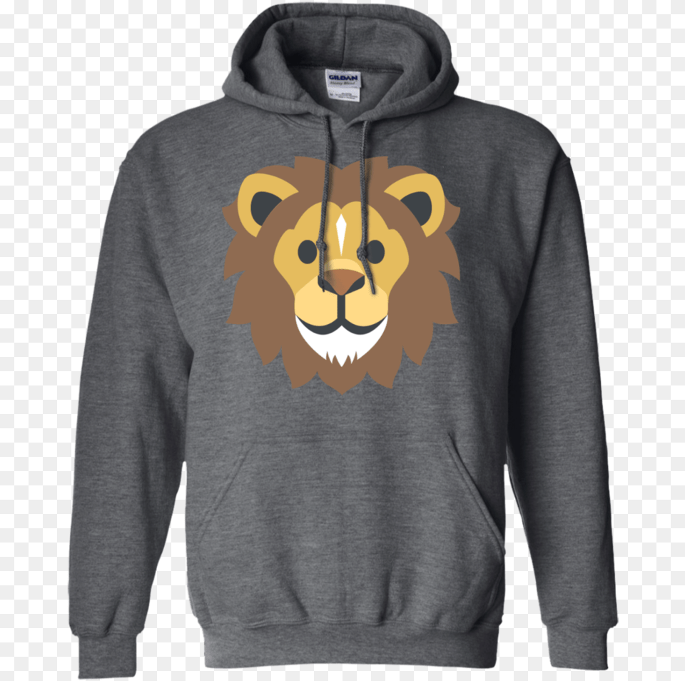 Lion Face Emoji Hoodie T Shirt, Clothing, Knitwear, Sweater, Sweatshirt Png
