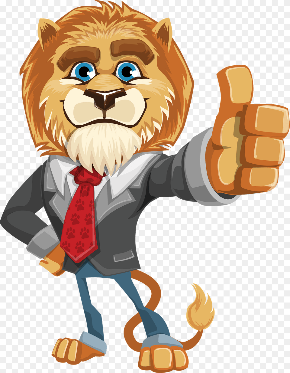Lion Giving Thumb Up Clipart, Accessories, Formal Wear, Tie, Body Part Png Image