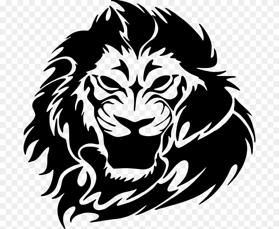 Lion Head, Gray Png Image