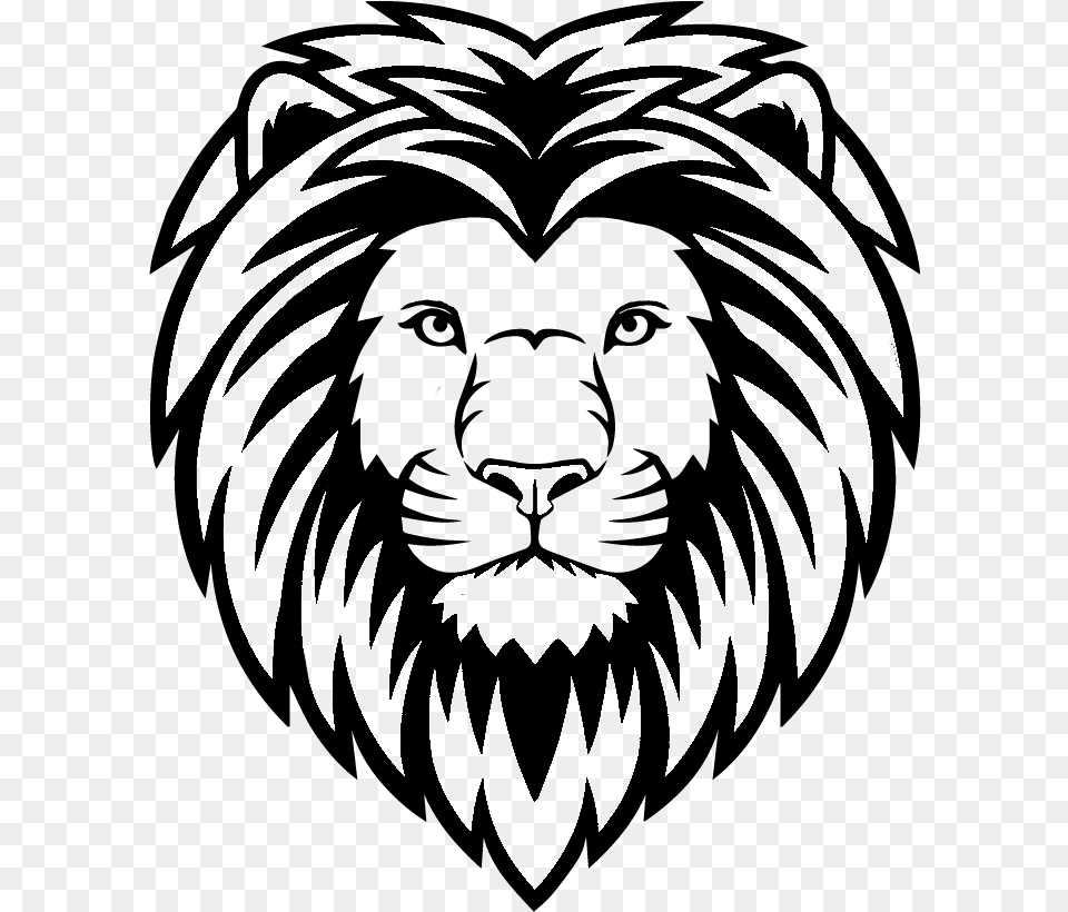 Lion Head Black And White, Gray Free Png Download