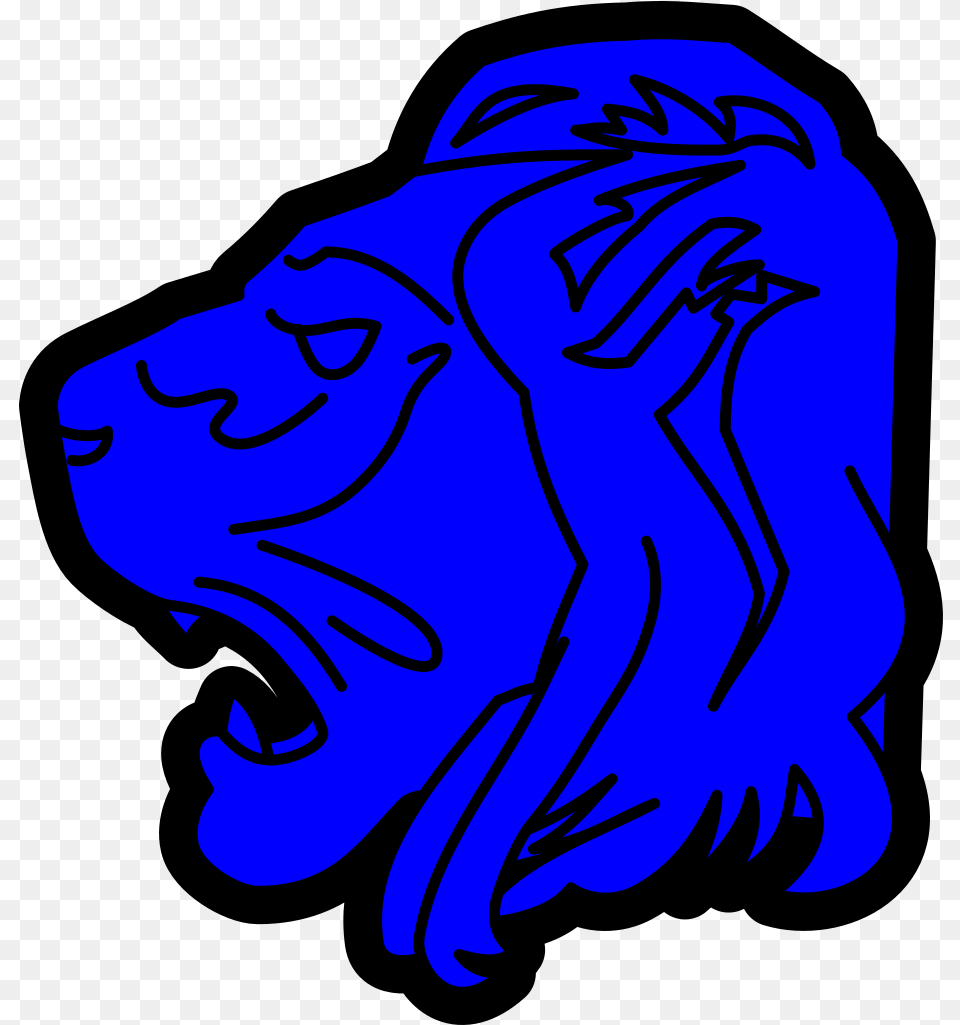 Lion Head Blue Svg Clip Arts Clip Art, Animal, Mammal, Wildlife, Baby Free Png