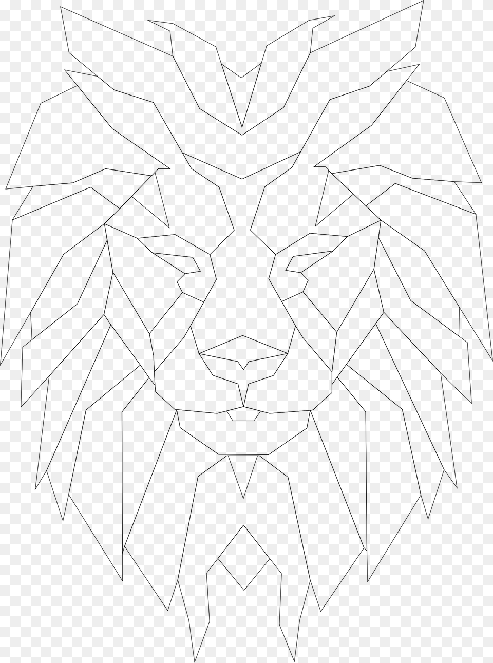 Lion Head Clipart Outline Line Art, Gray Free Png Download