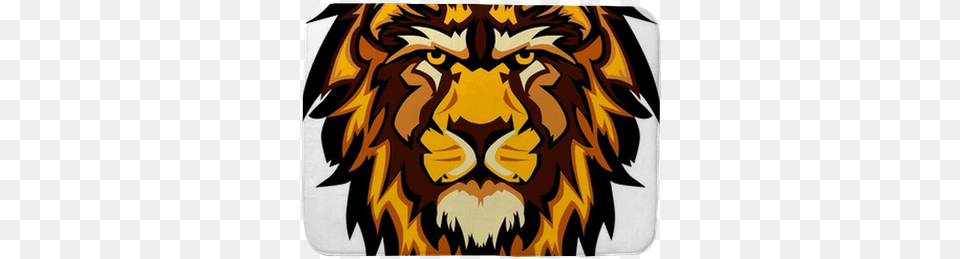 Lion Head Graphic Mascot Logo Bath Mat U2022 Pixers We Live To Change Logo Design Lion Head, Animal, Mammal, Wildlife, Home Decor Png