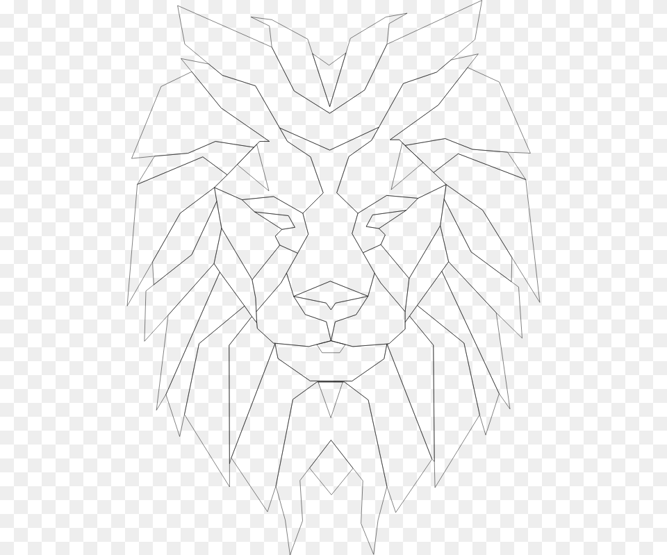 Lion Head Hd Lion Head Hd Line Art, Gray Free Png Download